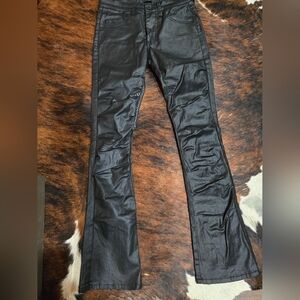 Black Faux Leather FLARE